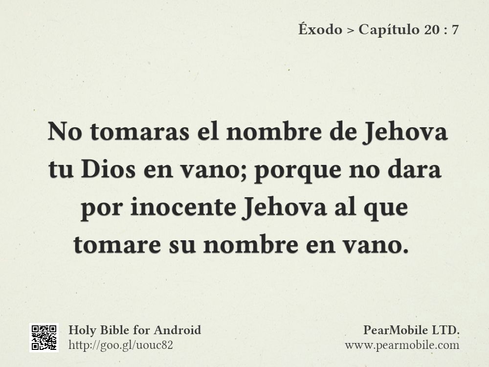Éxodo, Capítulo 20:7